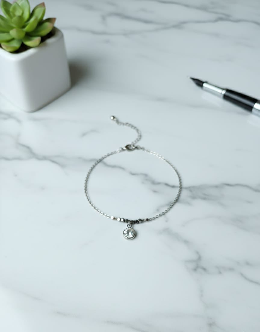 Silver diamond bracelet