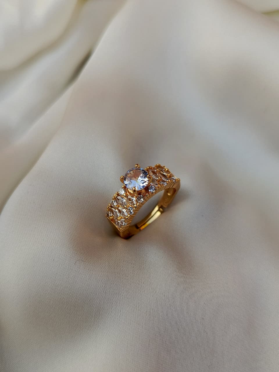 Golden diamond ring