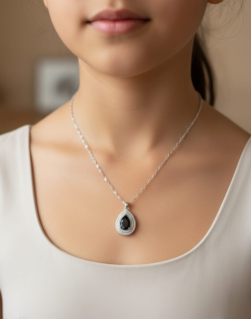 Black teardrop pendant